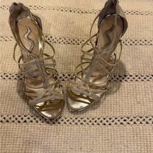 Nina Gold Strappy Heels